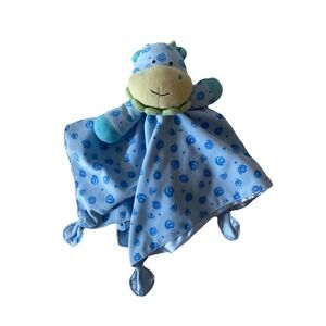 My First Snuggle Buddy Giraffe Blue with Swirls 14" Satin Back Lovey Security